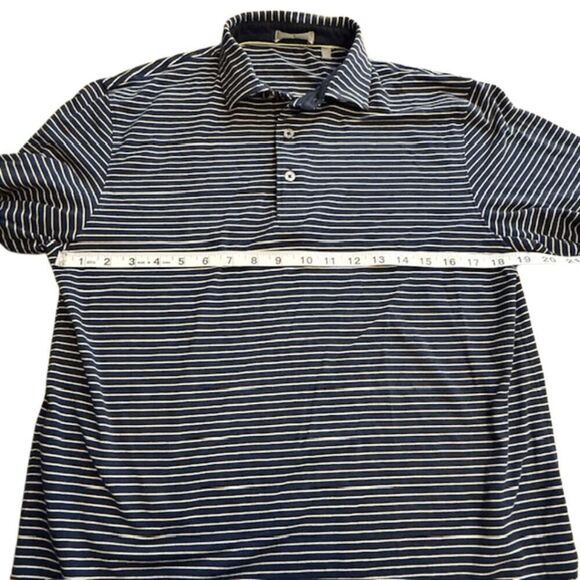Tasc Performance Men's Striped RO Micro Modal Blend Polo Shirt Navy White Medium - Picture 6 of 8